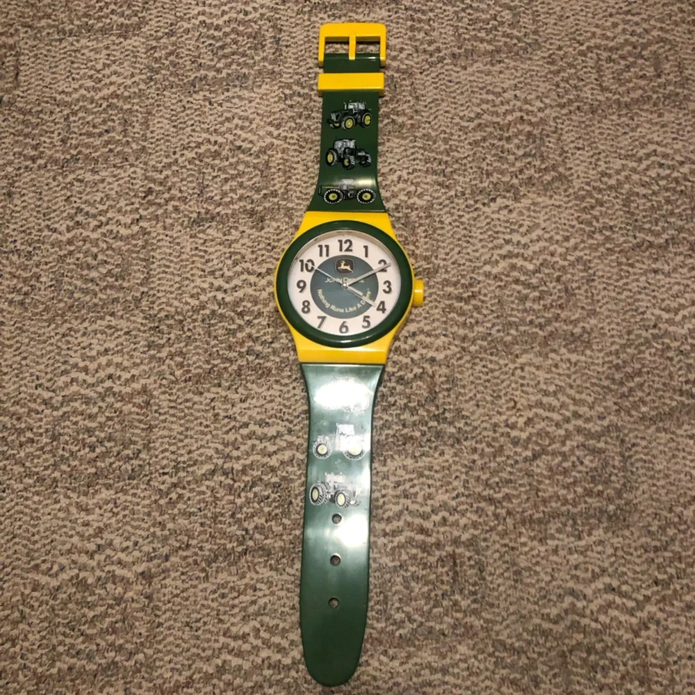 John Deere Green and Yellow Tractor Wall Clock